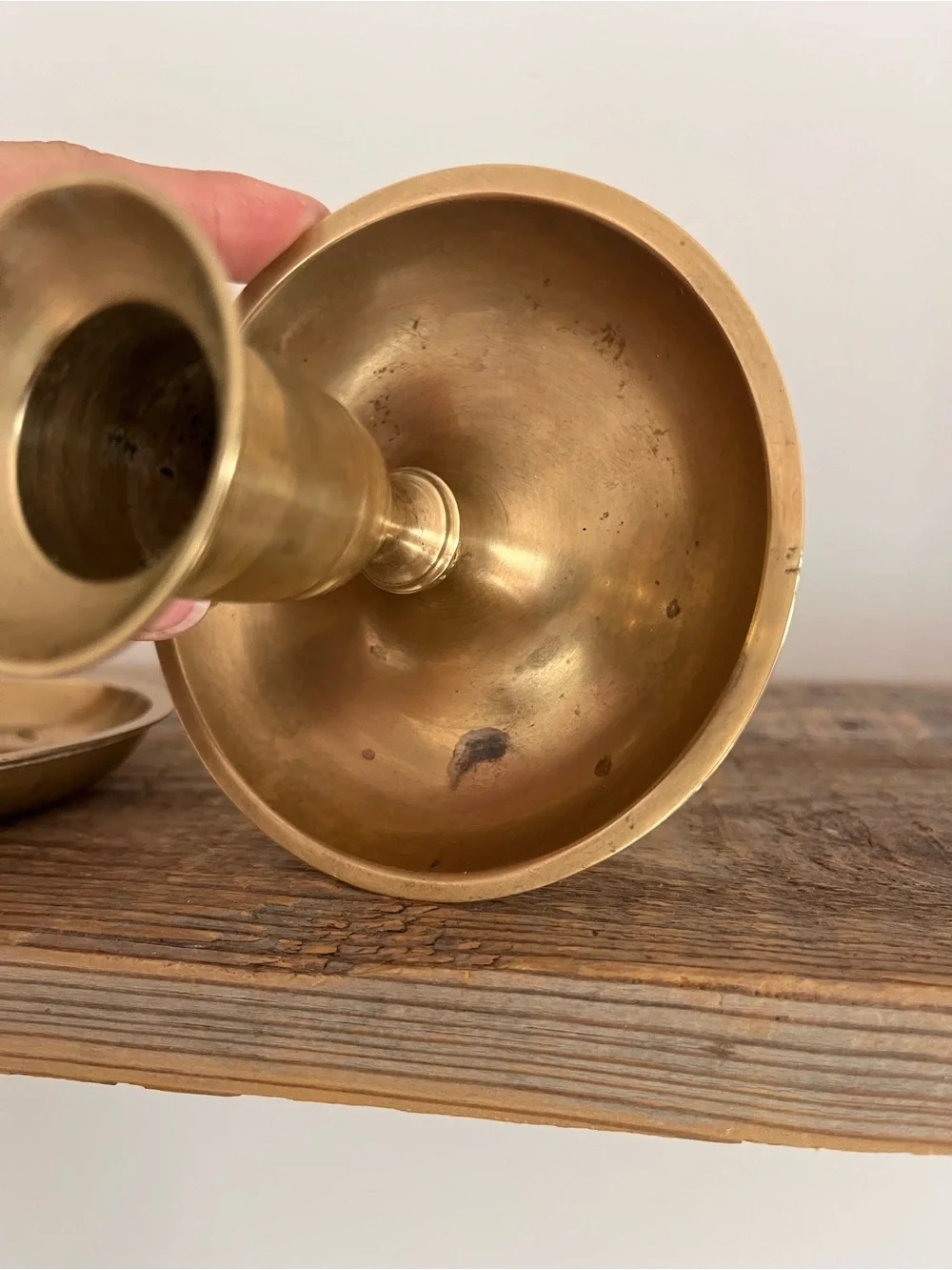 Brass Chamberstick Candle Holders - Pair